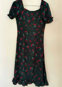 Cherry Print Midi Dress