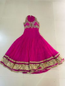Y2k pink anarkali