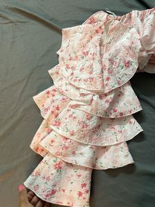 Floral Ruffle Off-Shoulder Crop Top