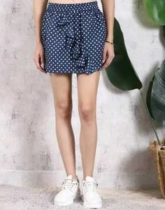 Shein Elasticated Waist Polka-Dot Ruffle Skirt