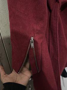 Maroon Winter Coat with Beanie