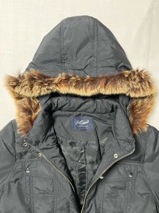 Crocodile LADIES | Fur Hooded Black Winter Coat