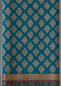 Teal & Gold Patterned Fabric