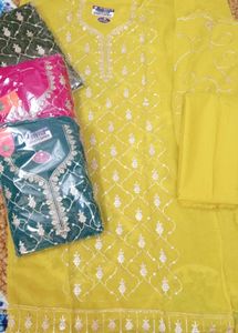 Yellow Embroidered Kurta Set