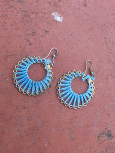 Colorful Silk Thread Button Earrings