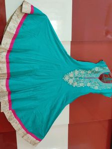 Anarkali With Gold Colour Embroidery Work