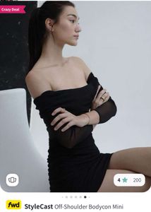 StyleCast Off-Shoulder Bodycon Mini Dress