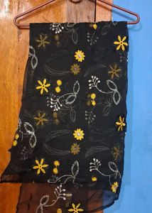 Embroidered Black Chudidar Suit