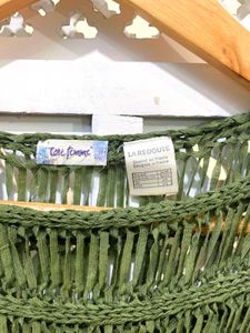 Boho Olive Ladder Knit Top A