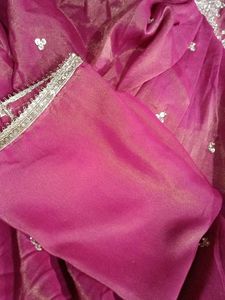 Burgundy Embellished Anarkali Dress