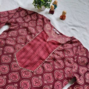 Maroon Kurta Set