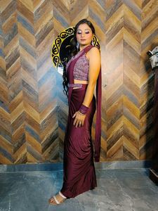 ready to wear saree with heavy blouse