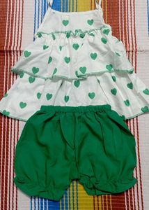 Cute Heart Print Baby Set
