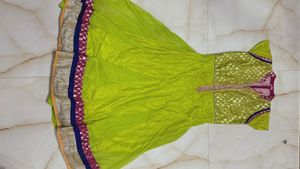 Lime Green Anarkali Dress
