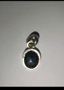 pure silver Black onyx pendant with green jade br