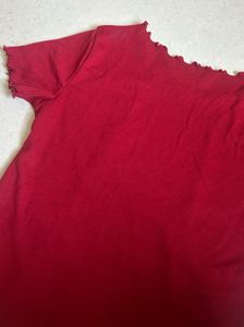 Patchwork Ruffle Trim Top