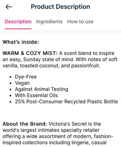 VS Warm &amp; Cozy Glow 10ml Sample