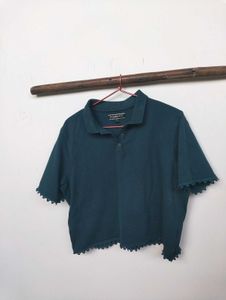Women Cropped Polo T-shirt