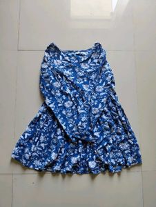 Floral Blue Girls Dress