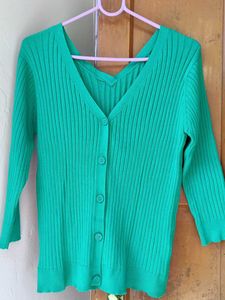 Green Knit Cardigan