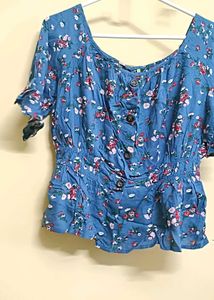 Floral Blue Top