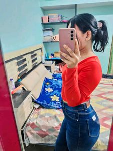 Red Backless Top