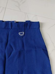 Vintage Blue Pleated Kilt Skirt