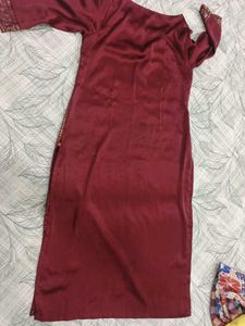Burgundy W Kurta