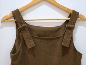 Brown Corduroy Pinafore Dress