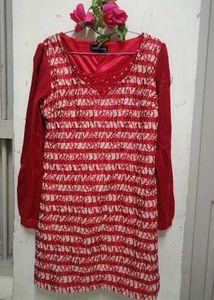 Red & White Lace Dress Gorgeous 10/10