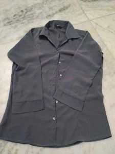 Gray Button-Down Shirt