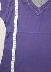 Purple Violet Tshirt With Mega Sleeves Grey Line