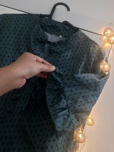 Rs 220 | Satin Smooth Korean Teal Blue Top