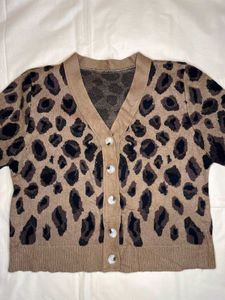 Leopard Print Cropped Cardigan
