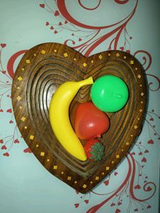 Heart Shaped Wooden Bowl