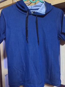 Blue Short Sleeve Hoodie