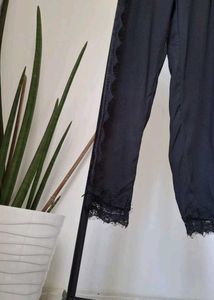 ZARA Black Lace Trim Pants