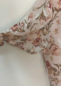 pastel colour floral midi dress.