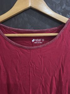 Burgundy Cold Shoulder Top