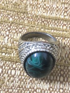 Statement Ring With Emerald Stone