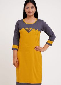 Yellow & Gray Casual Dress