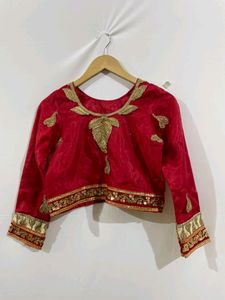 Women Red And Golden Lehenga