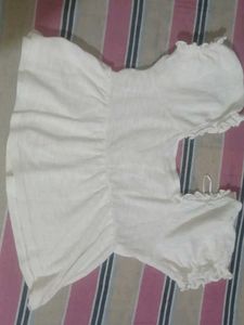 brand new White Ruffle Detail Top