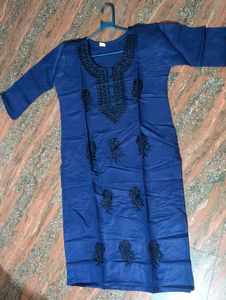 Blue Embroidered Kurti