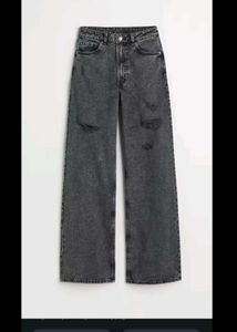 H&m Acid Wash Wide Leg Jeans
