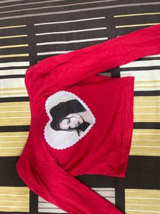 Red backless top