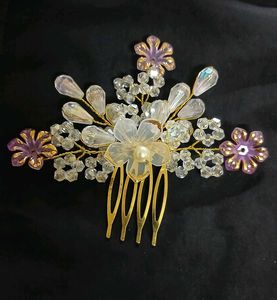 Elegant Crystal Hair Combs - Set of 2