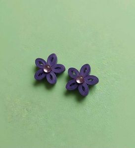 Purple Flower Earrings