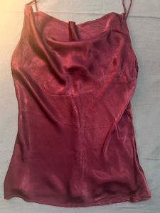 Burgundy Satin Cami Top