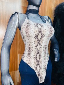 Snakeskin Print Bodysuit